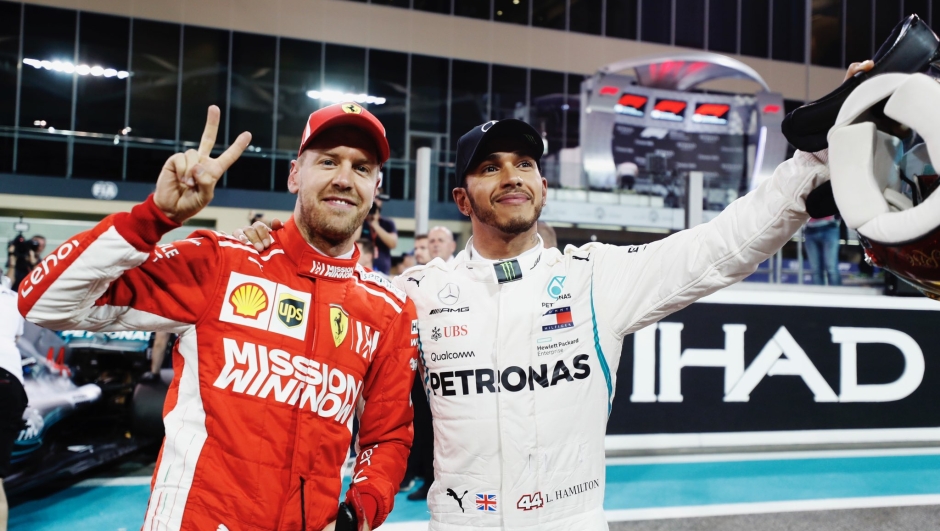 Da sinistra Vettel con Hamilton ai tempi della Ferrari