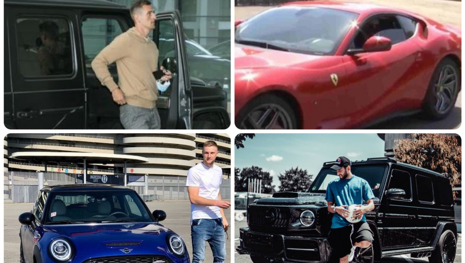 Le auto dei calciatori di Juventus e Inter