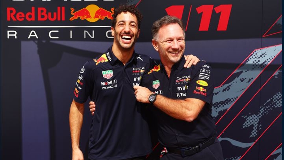 Da sinistra Daniel Ricciardo e Christian Horner