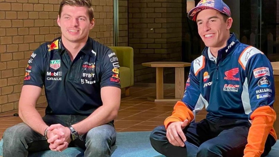 Max Verstappen, 25 anni (a sin.), e Marc Marquez, 29 (foto Instagram HRC)