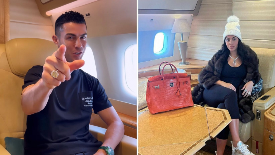Cristiano Ronaldo e Georgina in volo verso l'Arabia Saudita
