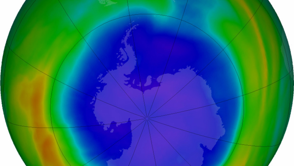 Il buco dell'ozono in una grafica di archivio. NASA +++ ATTENZIONE LA FOTO NON PUO' ESSERE PUBBLICATA O RIPRODOTTA SENZA L'AUTORIZZAZIONE DELLA FONTE DI ORIGINE CUI SI RINVIA+++