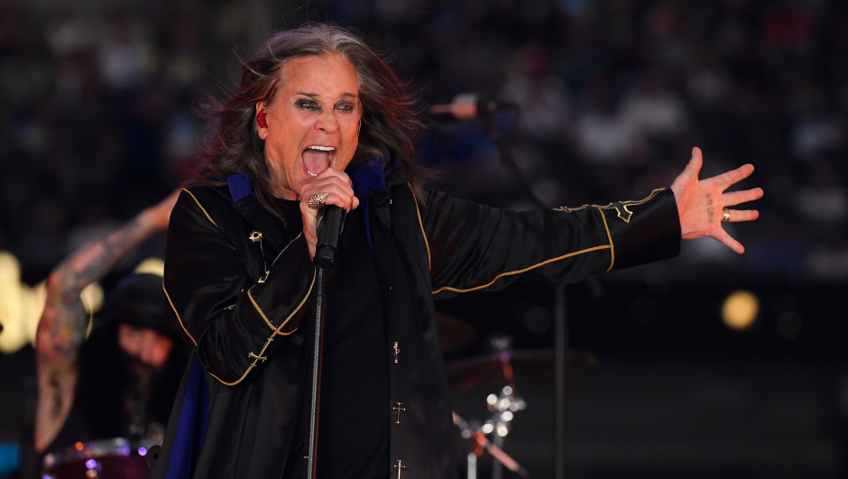 INGLEWOOD, CALIFORNIA - SEPTEMBER 08: Musician Ozzy Osbourne performs during half-time of the NFL game between the Los Angeles Rams and the Buffalo Bills at SoFi Stadium on September 08, 2022 in Inglewood, California.   Kevork Djansezian/Getty Images/AFP