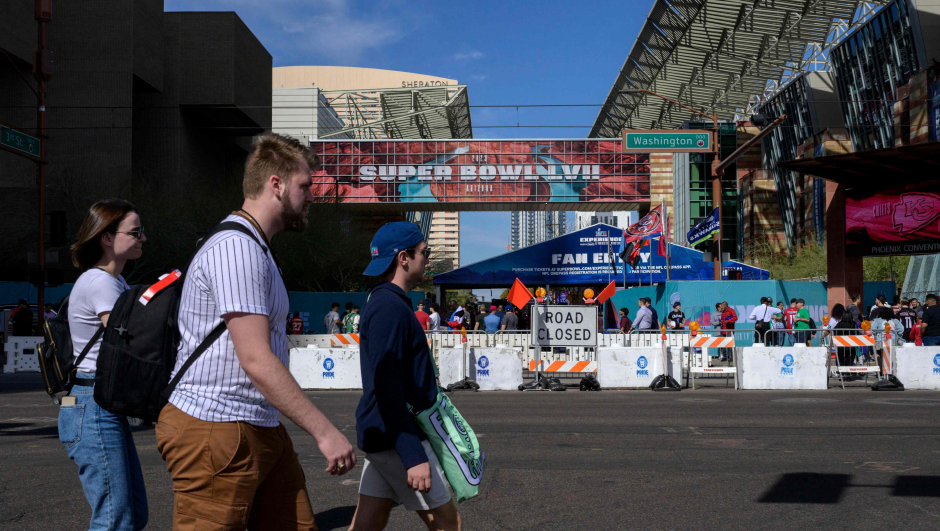 Fans attend the NFL Super Bowl Experience ahead of Super Bowl LVII between the Philadelphia Eagles and the Kansas City Chiefs at State Farm Stadium in Glendale, Arizona, on February 11, 2023. (Photo by ANGELA WEISS / AFP)