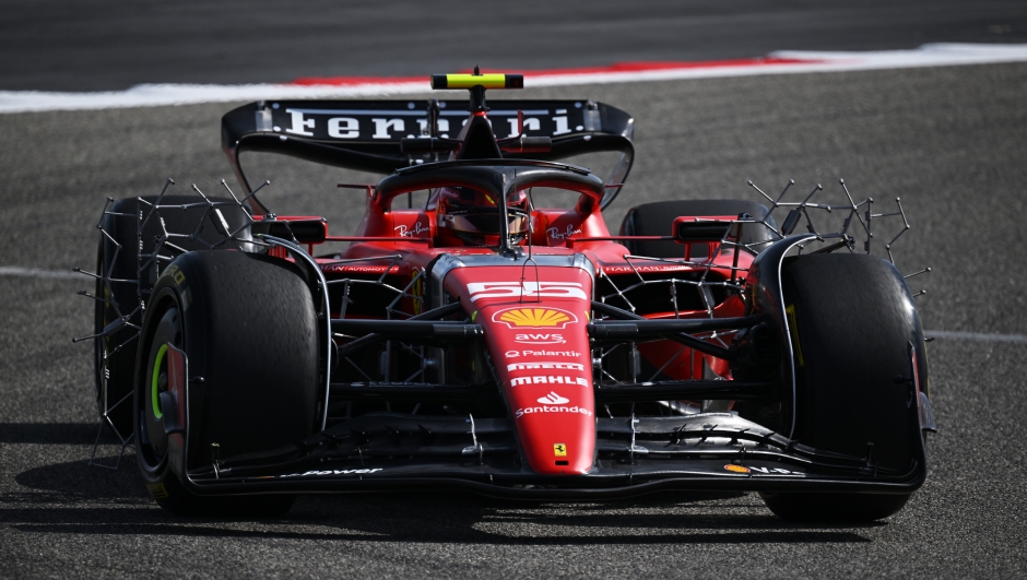 BAHRAIN, BAHRAIN - FEBRUARY 23: Carlos Sainz of Spain driving (55) the Ferrari SF-23 on track during day one of F1 Testing at Bahrain International Circuit on February 23, 2023 in Bahrain, Bahrain. (Photo by Clive Mason/Getty Images)