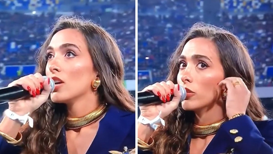 Italia-Inghilterra, Ellynora in lacrime dopo l'inno: "Colpa dell'auricolare"