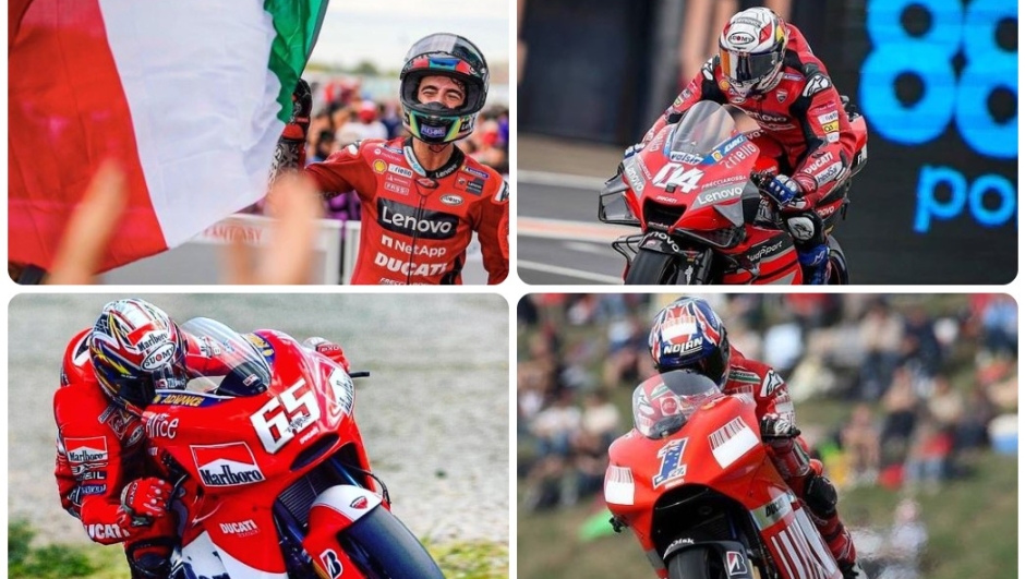 Da Bagnaia a Stoner, passando per Dovizioso e Capirossi: alcuni piloti Ducati vincenti in MotoGP