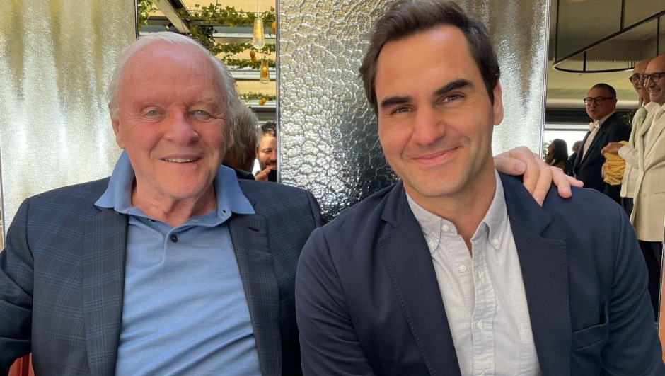 Roger Federer ha incontrato Anthony Hopkins in un ristorante a Roma