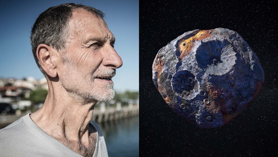 Foto Marco Olmo di Pierluigi Benini e foto asteroide di Getty