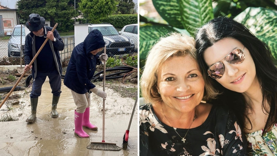 Laura Pausini, i genitori spalano il fango a Solarolo