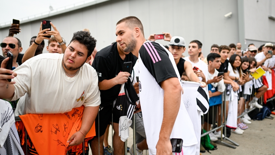 TURIN, ITALY - JULY 12: Marko Pjaca of Juventus arrives at Jmedical on July 12, 2023 in Turin, Italy. (Photo by Daniele Badolato - Juventus FC/Juventus FC via Getty Images)