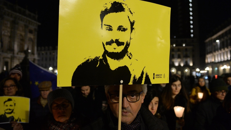 Manifestazione e fiaccolata in ricordo di Giulio Regeni, a 4 anni dalla sua scomparsa a Il Cairo, Torino, 25 gennaio 2020. ANSA/EDOARDO SISMONDI