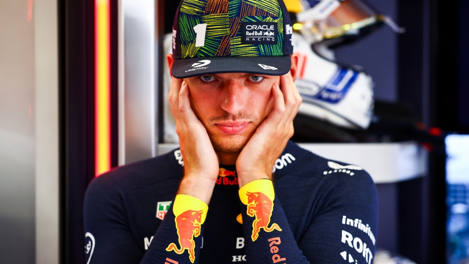 ZANDVOORT, NETHERLANDS - AUGUST 25: Max Verstappen of the Netherlands and Oracle Red Bull Racing prepares to drive in the garage during practice ahead of the F1 Grand Prix of The Netherlands at Circuit Zandvoort on August 25, 2023 in Zandvoort, Netherlands. (Photo by Mark Thompson/Getty Images)