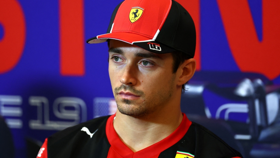 AUSTIN, TEXAS - OCTOBER 19: Charles Leclerc of Monaco and Ferrari attends the Drivers Press Conference during previews ahead of the F1 Grand Prix of United States at Circuit of The Americas on October 19, 2023 in Austin, Texas.   Dan Istitene/Getty Images/AFP (Photo by Dan Istitene / GETTY IMAGES NORTH AMERICA / Getty Images via AFP)