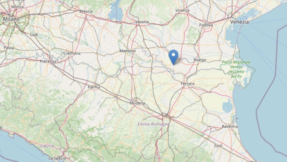 Terremoto in Veneto, scossa di magnitudo di 4.2 in provincia di Rovigo