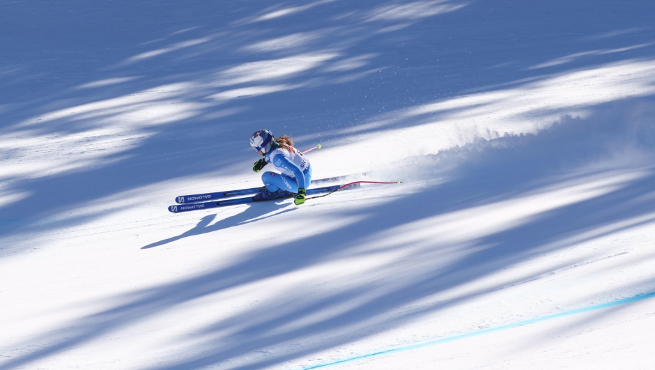 MERIBEL,FRANCE,08.FEB.23 - ALPINE SKIING - FIS Alpine World Ski Championships, Super G, ladies. Image shows Marta Bassino (ITA). Photo: GEPA pictures/ Daniel Goetzhaber