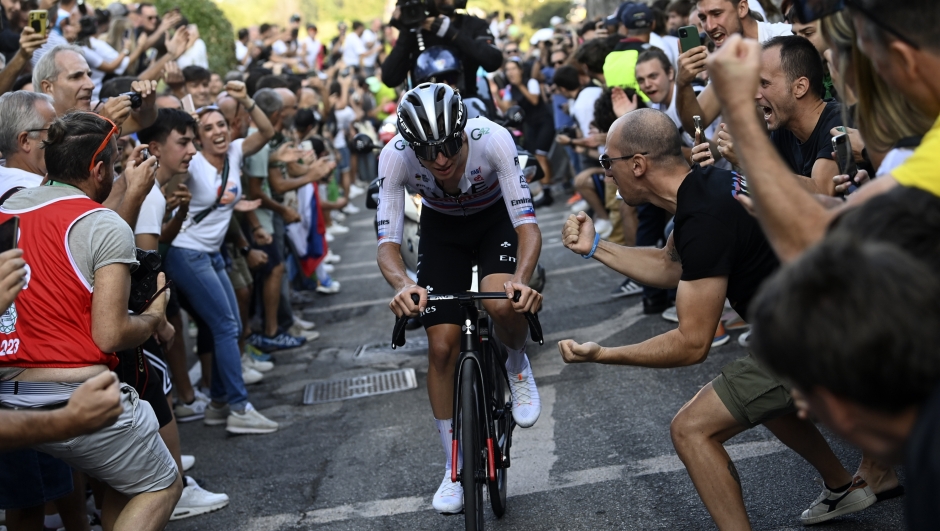 Il Lombardia 2023 - 117th Edition - Como - Bergamo 238 km - 07/10/2023 - Colle Aperto - Tadej Pogacar (SLO - UAE Team Emirates) - photo POOL Tim De Waele/SprintCyclingAgency©2023