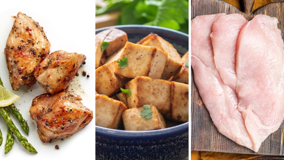 Pollo o tofu come proteine magre