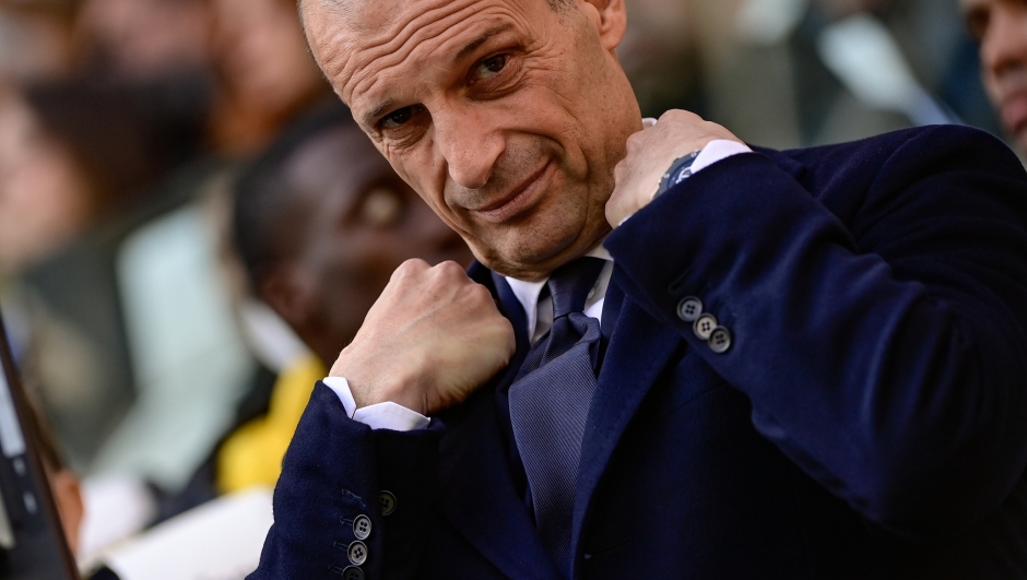 Juventus\'s head coach Massimiliano Allegri before the Serie A soccer match between Juventus and Frosinone at the Allianz Stadium in Torino, north west Italy - Saturday, FEBRUARY 25, 2024. Sport - Soccer . (Photo by Marco Alpozzi/Lapresse)