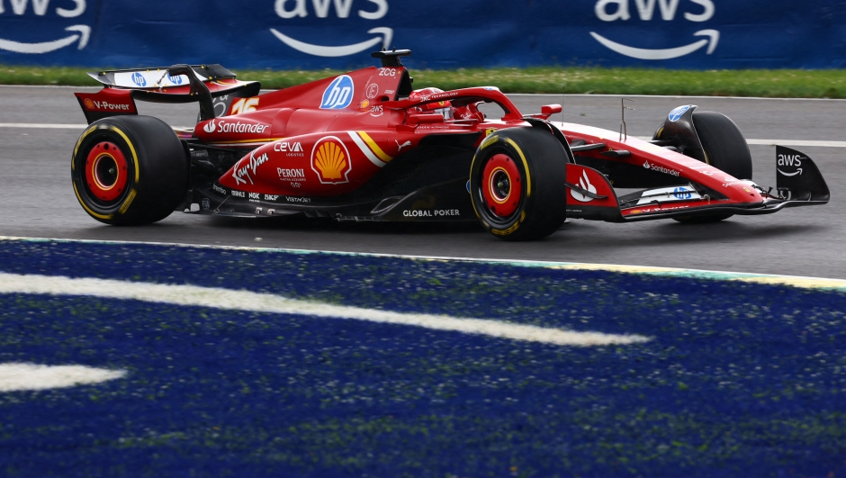 MONTREAL, QUEBEC - JUNE 07: Charles Leclerc of Monaco driving the (16) Ferrari SF-24 on track during practice as AWS introduces Generative AI to the Formula 1 Grand Prix of Canada 2024 at Circuit Gilles Villeneuve on June 07, 2024 in Montreal, Quebec.   Getty Images/Getty Images/AFP (Photo by GETTY IMAGES / GETTY IMAGES NORTH AMERICA / Getty Images via AFP)
