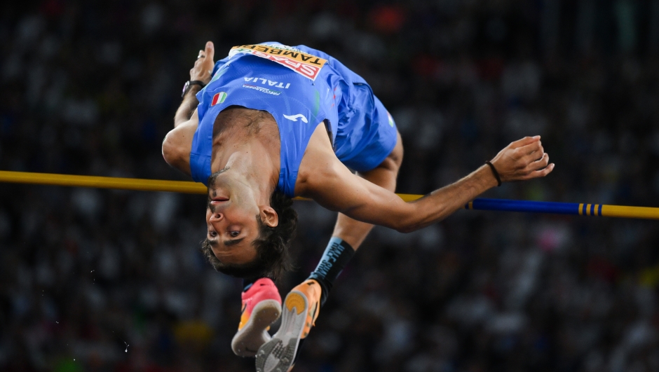 ROME, ITALY - JUNE 11: Gianmarco Tamberi of Team Italy competes in the Men's High Jump Final on day five of the 26th European Athletics Championships - Rome 2024 at Stadio Olimpico on June 11, 2024 in Rome, Italy. (Photo by David Ramos/Getty Images)