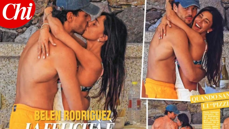Belen Rodriguez, baci e abbracci in Sardegna col fidanzato Angelo Edoardo Galvano 0