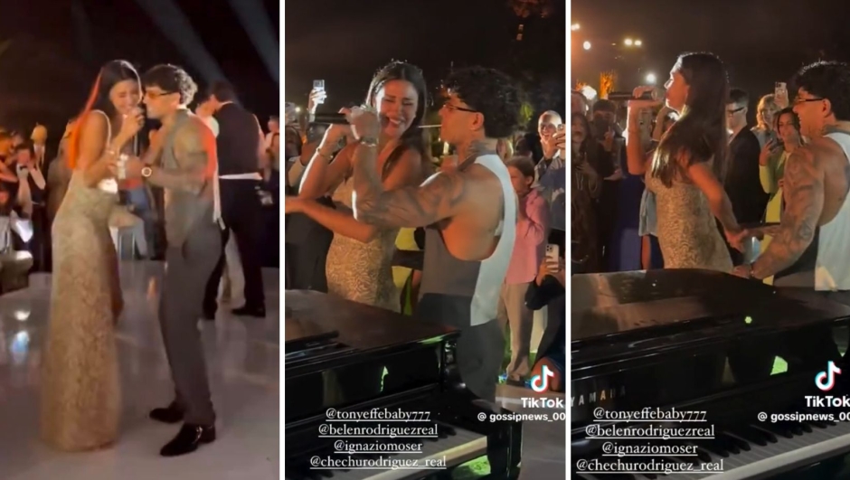 Belen Rodriguez canta e balla "Sesso e Samba" con Tony Effe al matrimonio di Cecilia e Ignazio