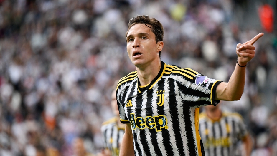 TURIN, ITALY - MAY 25: Federico Chiesa of Juventus celebrates after scoring his team's first goal during the Serie A TIM match between Juventus and AC Monza at Allianz Stadium on May 25, 2024 in Turin, Italy. (Photo by Daniele Badolato - Juventus FC/Juventus FC via Getty Images)