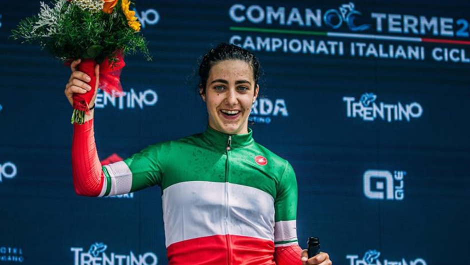 Una recente immagine di Alice Toniolli fornita da federciclismo. ANSA/FEDERCICLISMO ANSA PROVIDES ACCESS TO THIS HANDOUT PHOTO TO BE USED SOLELY TO ILLUSTRATE NEWS REPORTING OR COMMENTARY ON THE FACTS OR EVENTS DEPICTED IN THIS IMAGE; NO ARCHIVING; NO LICENSING +++ NPK