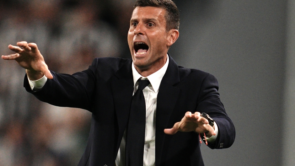 Juventus’ head coach Thiago Motta during the Serie A soccer match between Juventus and Como at the Allianz Stadium in Turin, north west Italy - Monday, August 19, 2024. Sport - Soccer . (Photo by Marco Alpozzi/Lapresse)