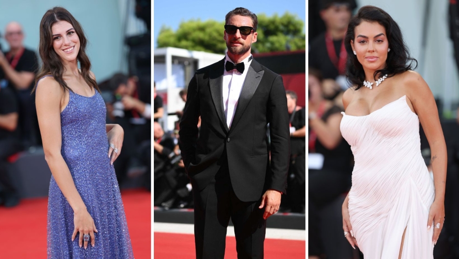 Venezia 81: Alessia Orro, Claudio Marchisio e Georgina Rodriguez sfilano sul red carpet