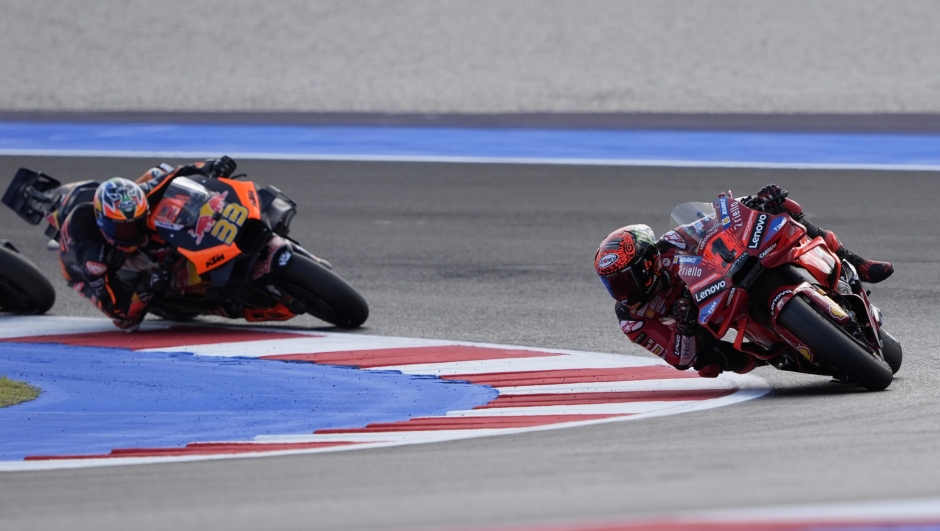 Francesco Bagnaia of Italy and Ducati Lenovo Team rides on track during free practice of the Red Bull MotoGP Of San Marino e della Riviera di Rimini at Marco Simoncelli Circuit on September 6 2024 in Misano Adriatico, Italy. ANSA/DANILO DI GIOVANNI