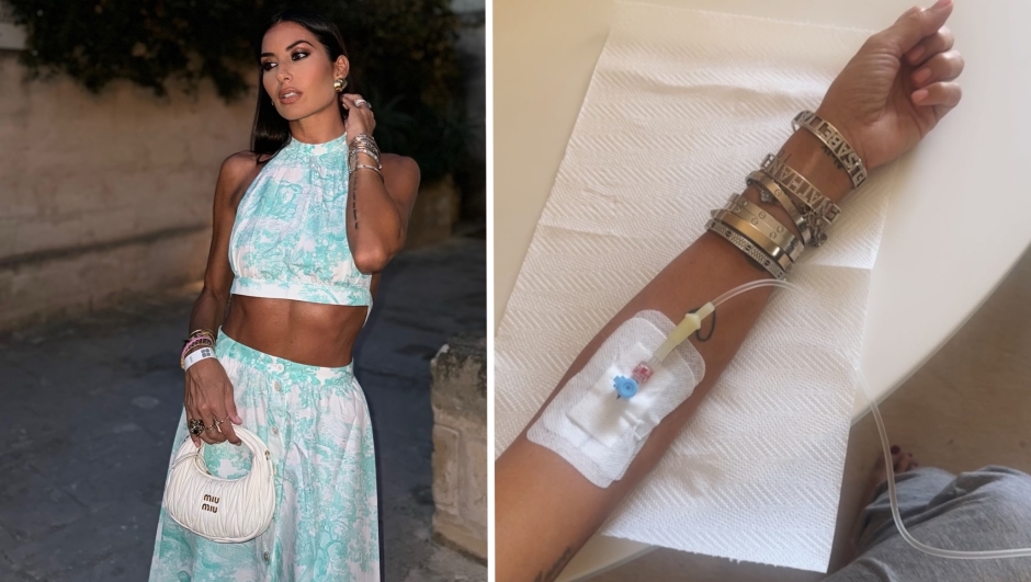 Elisabetta Gregoraci flebo anche a casa, la foto sui social