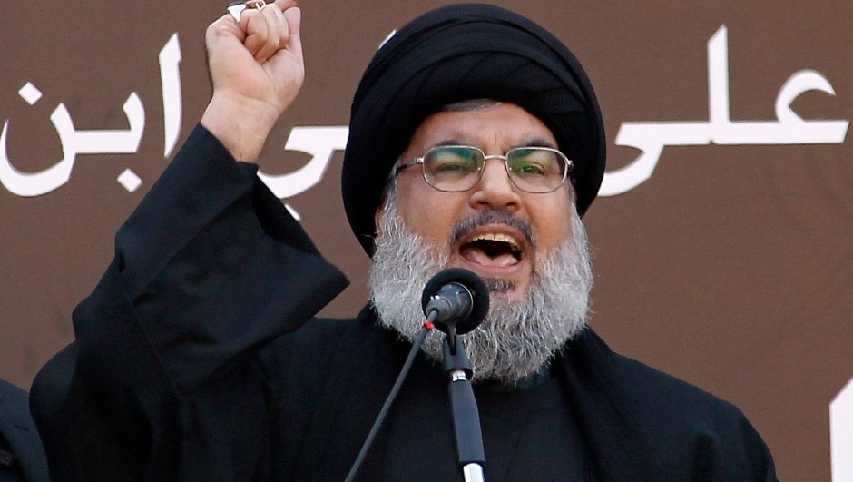 epa11629823 (FILE) - Hezbollah Secretary General Sayyed Hassan Nasrallah speaks to supporters during Ashura day in southern Beirut, Lebanon, 14 November 2013 (reissued 27 September 2024). The Israeli army (Tsahal) said on 28 September 2024 on X (formerly Twitter) that Hezbollah leader Hassan Nasrallah was killed in an overnight strike on Beirut, but there was no confirmation from the Lebanese armed group.  EPA/NABIL MOUNZER