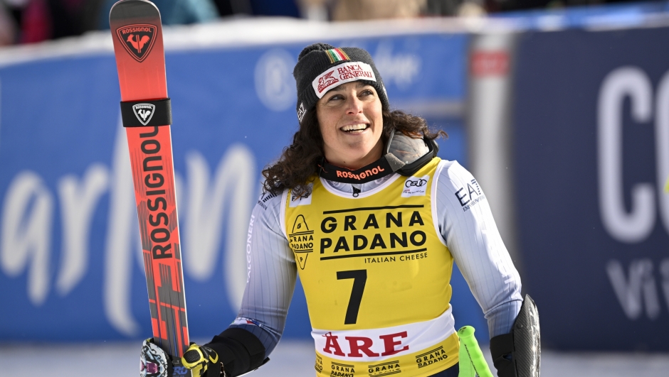 ARE, SWEDEN - MARCH 9: Federica Brignone of Team Italy takes 1st place during the Audi FIS Alpine Ski World Cup Women's Giant Slalom on March 9, 2024 in Are, Sweden. (Photo by Jonas Ericsson/Agence Zoom/Getty Images)