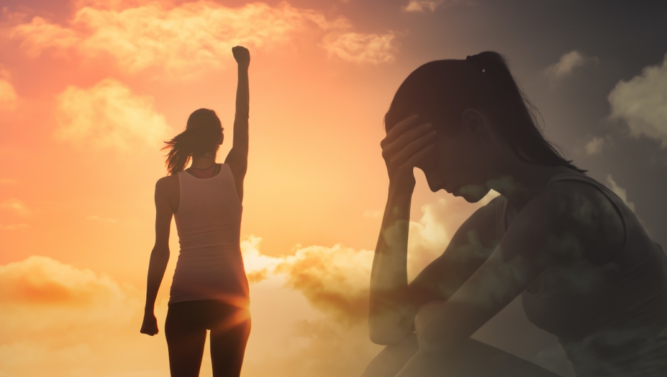 Young woman feeling happy and free.