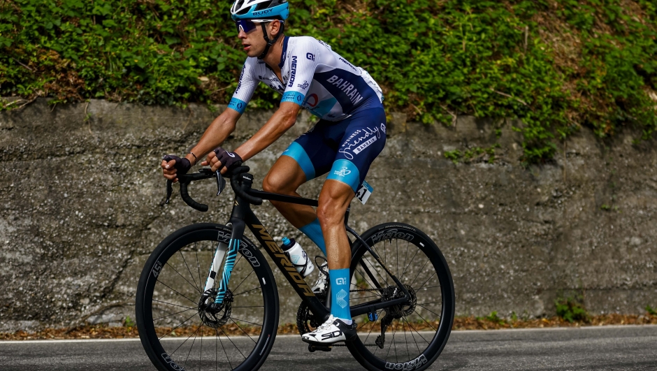 Il Lombardia 2024 - 118th Edition - Bergamo - Como 255 km - 12/10/2024 - Antonio Tiberi (ITA - Bahrain - Victorious) - photo Luca Bettini/SprintCyclingAgency©2024