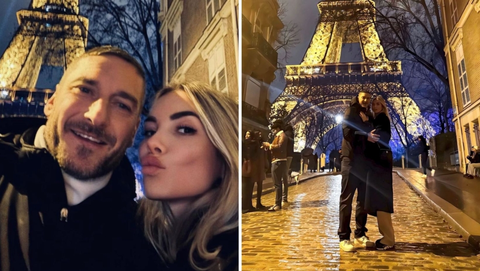 Francesco Totti e Noemi Bocchi, weekend a Parigi con la piccola Isabel