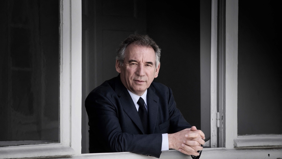 (FILES) Leader of French MoDem centrist party and mayor of Pau, Francois Bayrou, poses on April 27, 2016 at the MoDem's headquarters in Paris. President Emmanuel Macron on December 13, 2024 named centrist leader Francois Bayrou as his new prime minister, the presidency said, handing him the task of hauling France out of months of political crisis. (Photo by JOEL SAGET / AFP)