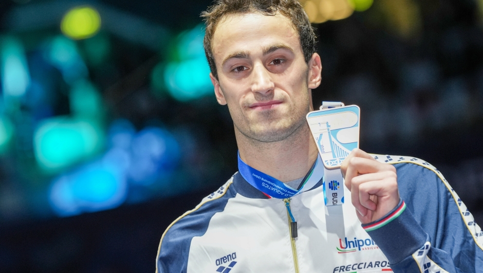 Alberto Razzetti from Italy bronze medal 400 medley at Championship 25m Budapest 2024, December  14 ,  (Photo by Gian Mattia D'Alberto /LaPresse)