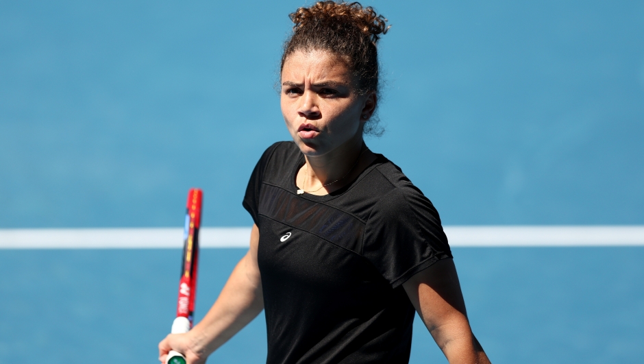 MELBOURNE, AUSTRALIA - JANUARY 08:  Jasmine Paolini of Italy looks on during a practice session ahead of the 2025 Australian Open at Melbourne Park on January 08, 2025 in Melbourne, Australia. (Photo by Graham Denholm/Getty Images)