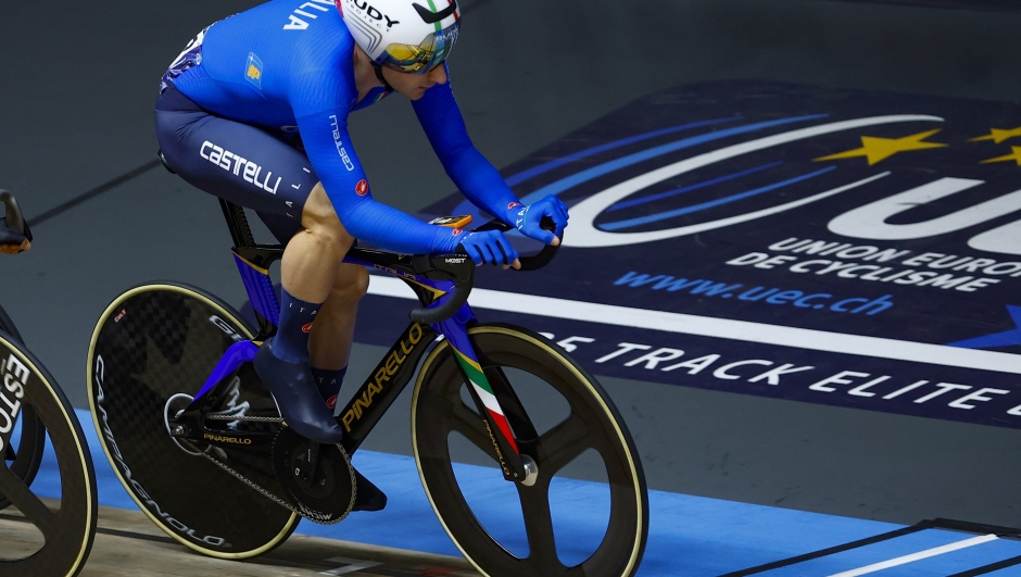 2025 UEC Track Elite European Championships - Zolder  - Day1 - 12/02/2025 - Men?s Race Elimination - Elia Viviani (ITA) - photo Roberto Bettini/SprintCyclingAgency?2025