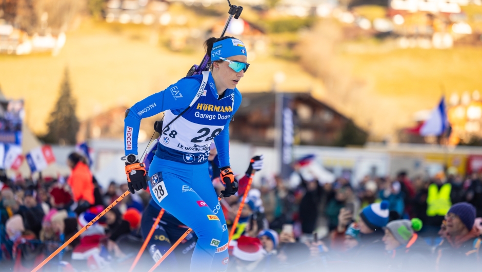 
Rebecca Passler (ITA) - IBU World Cup Biathlon, women mass start race, Le Grand Bornand (FRA). www.biathlonworld.com © Yevenko/IBU. Handout picture by the International Biathlon Union. For editorial use only. Resale or distribution is prohibited.