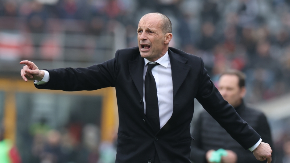  Head coach AC Milan Massimiliano Allegri reacts during the Serie A match between US Cremonese and AC Milan at Stadio Giovanni Zini on March 01, 2026 in Cremona, Italy. (Photo by Claudio Villa/AC Milan via Getty Images)