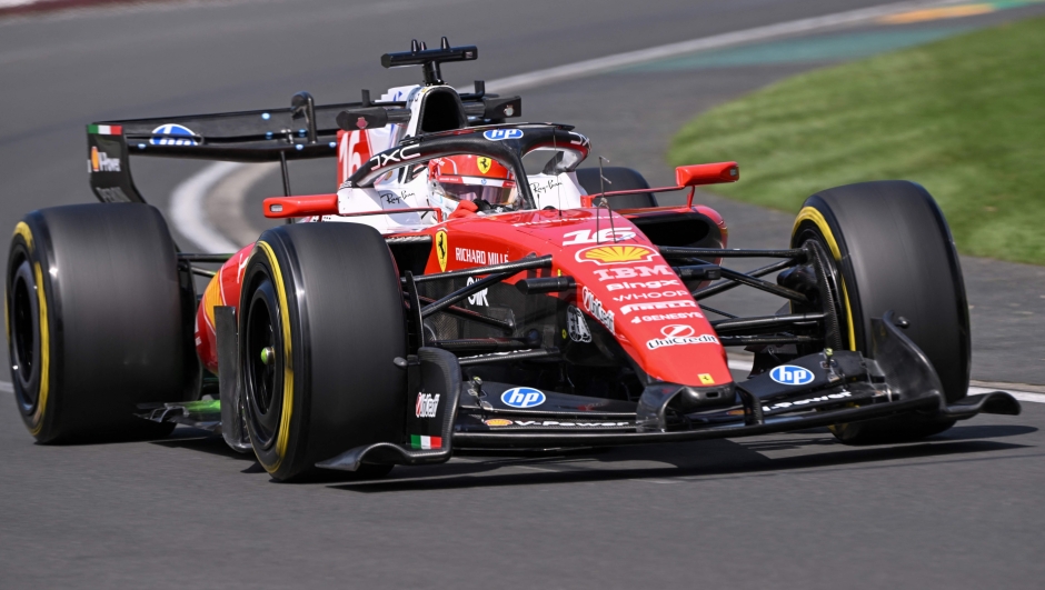 Ferrari's Monegasque driver Charles Leclerc drives during the first practice session of the Formula One Australian Grand Prix at the Albert Park Circuit in Melbourne on March 6, 2026. (Photo by WILLIAM WEST / AFP) / -- IMAGE RESTRICTED TO EDITORIAL USE - STRICTLY NO COMMERCIAL USE --