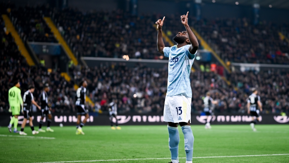  Jeremie Boga of Juventus celebrates 0-1 goal during the Serie A match between Udinese Calcio and Juventus FC at Stadio Friuli on March 14, 2026 in Udine, Italy. (Photo by Daniele Badolato - Juventus FC/Juventus FC via Getty Images)