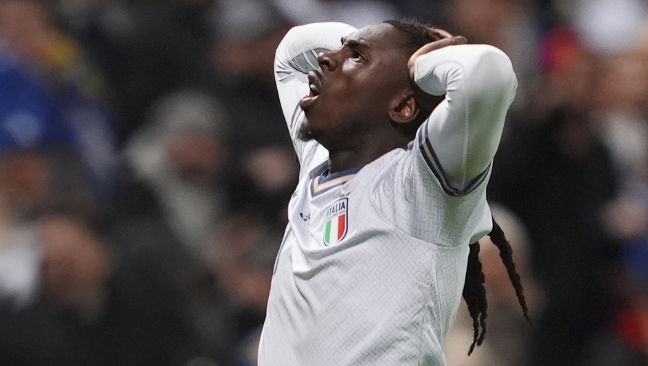 Moise Kean of Italy during the final soccer match for the qualification for the 2026 World Cup between Bosnia Herzegovina and Italy at the Stadion Bilino Polje in Zenica, Bosnia Erzegovina. - March  31 , 2026. Sport - Soccer . (Photo by Fabio Ferrari/LaPresse)