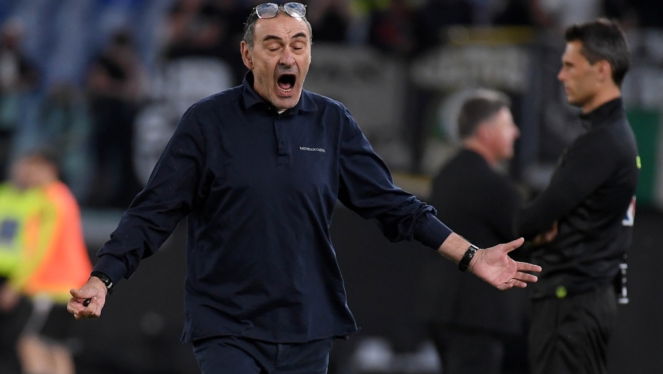  SS Lazio head coach Maurizio Sarri during the Serie A match between SS Lazio and Udinese Calcio at Stadio Olimpico on April 27, 2026 in Rome, Italy. (Photo by Marco Rosi - SS Lazio/Getty Images)