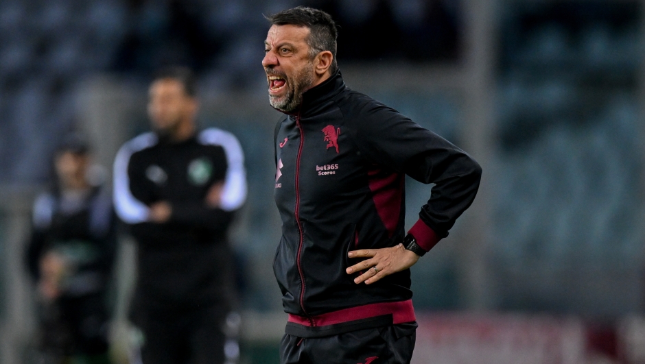 Torino's head coach Roberto D'Aversa during the Serie A soccer match between Torino and Sassuolo at the Olimpic Stadium in Turin, Italy - Friday, May 08, 2026. Sport - Soccer . (Photo by Tano Pecoraro/Lapresse)