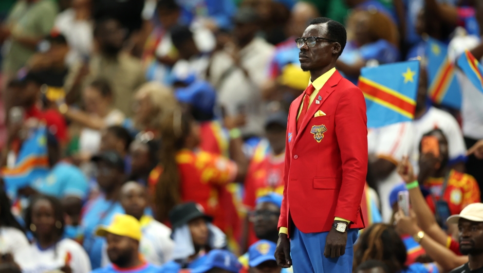  Congo DR fan Michel Nkuka Mboladinga, also known as Lumumba Vea, is seen before the FIFA World Cup 2026 Group K match between Colombia and Congo DR at Guadalajara Stadium on June 23, 2026 in Zapopan, Mexico. (Photo by Carl Recine/Getty Images)